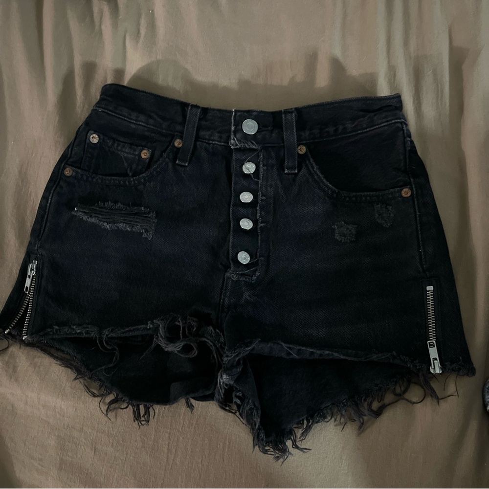 Levi's Black High-Waist Denim Shorts